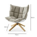 Muscle Fiberglass Recliner Chair Rice Husk Chair