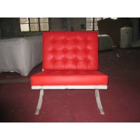 Red Barcelona Chair in Italian Leather in Standard grade