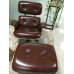Coffee Brown Aniline Leather Classic Lounge Chair And Ottoman Of Taller Version With Tigerwood Coffee Brown Aniline Leather Classic Lounge Chair And Ottoman Of Taller Version With Tigerwood