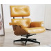 Light Tan Classic Lounge Chair And Ottoman In Italian Leather And Chestnut Light Tan Classic Lounge Chair And Ottoman In Italian Leather And Chestnut