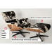 Classic Lounge Chair And Ottoman In Cowhide Leather