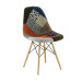 Dsw Reproduction Patchwork Fabric Padded Side Dining Chair