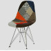 Dsw Reproduction Patchwork Fabric Padded Side Dining Chair