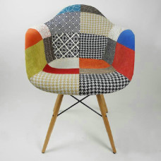 Daw Reproduction Armed Fabric Padded Dining Chair With Arms Wooden Legs Base Daw Reproduction Armed Fabric Padded Dining Chair With Arms Wooden Legs Base