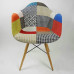 Daw Reproduction Armed Fabric Padded Dining Chair With Arms Wooden Legs Base Daw Reproduction Armed Fabric Padded Dining Chair With Arms Wooden Legs Base