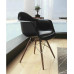 Daw Reproduction Armed Dining Chair With Arms Wooden Legs Base, Made In Fiberglass
