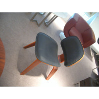 Reproduction LCW Plywood Dining Chair In Italian Leather