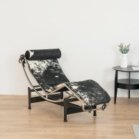 Le Corbusier Style Chaise Lounge Chair Lc4 In Cowhide Leather