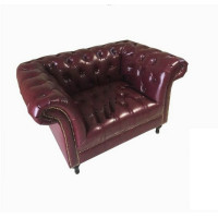 Single Chair Of Chesterfield Tufted Luxury Sofa In Faux Wax Leather Single Chair Of Chesterfield Tufted Luxury Sofa In Faux Wax Leather