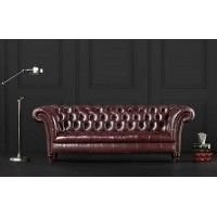 Loveseat Of Chesterfield Tufted Luxury Sofa In Faux Wax Leather