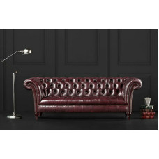 Loveseat Of Chesterfield Tufted Luxury Sofa In Faux Wax Leather