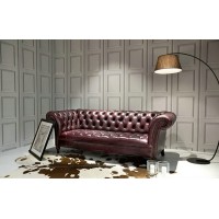 Loveseat Of Chesterfield Tufted Luxury Sofa In Aniline Leather