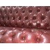 Three Seaters Of Chesterfield Tufted Luxury Sofa In Faux Wax Leather