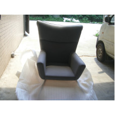 Hans J Wegner Style Wing Chair In Gray Fabric Hans J Wegner Style Wing Chair In Gray Fabric