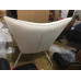 Hans J Wegner Style Wing Chair In White Leather Hans J Wegner Style Wing Chair In White Leather