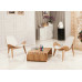 Hans Wegner Style Three Legged Shell Chair In White PU Leather