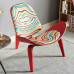 Hans Wegner Style Three Legged Shell Chair In Print Fabric Hans Wegner Style Three Legged Shell Chair In Print Fabric